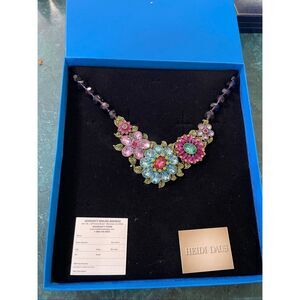 New Heidi Daus "Glorious Garden" Crystal Floral Necklace